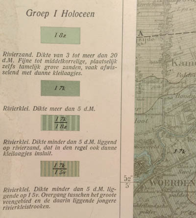 Stuk legenda van de geologische kaart